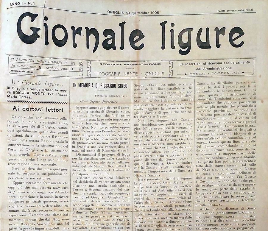 1905 - Il primo numero del Giornale Ligure
